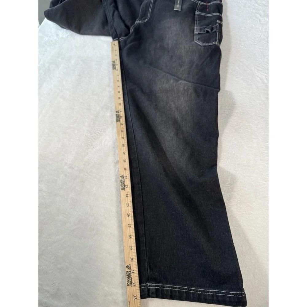 Vintage FUBU Collection Jeans Mens **42** Black Denim Baggy Carpenter‎ Hip Hop